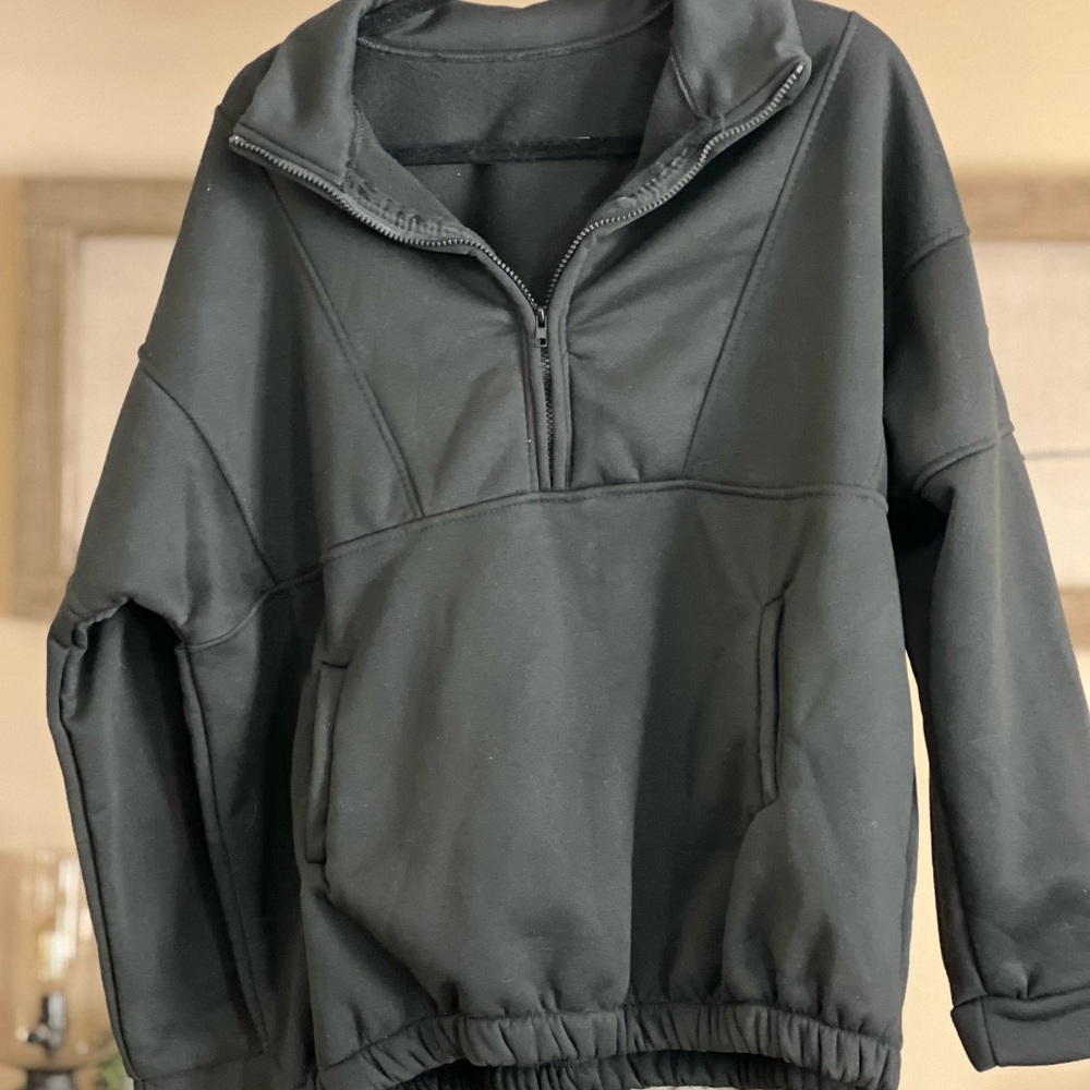 Black Half-Zip Pullover